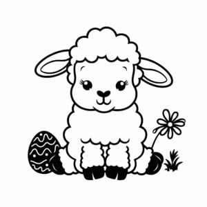 Disegno di Agnello di Pasqua seduto da colorare