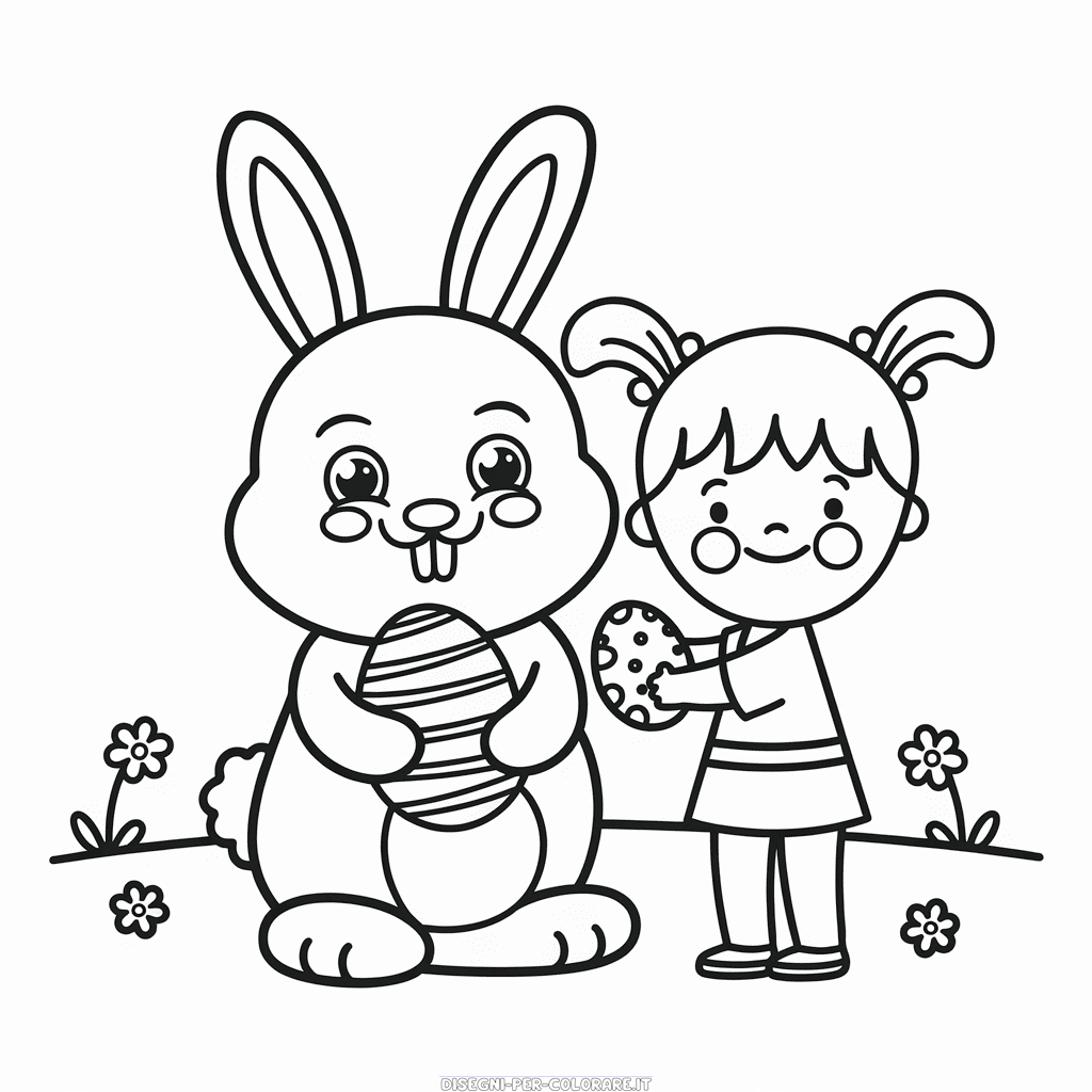 Disegno di Amici di Pasqua da colorare