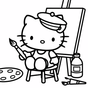 Disegno di artista Hello Kitty da colorare
