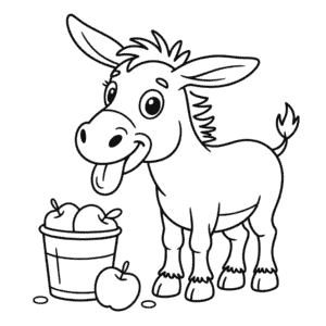 Disegno di Asino Divertente da colorare