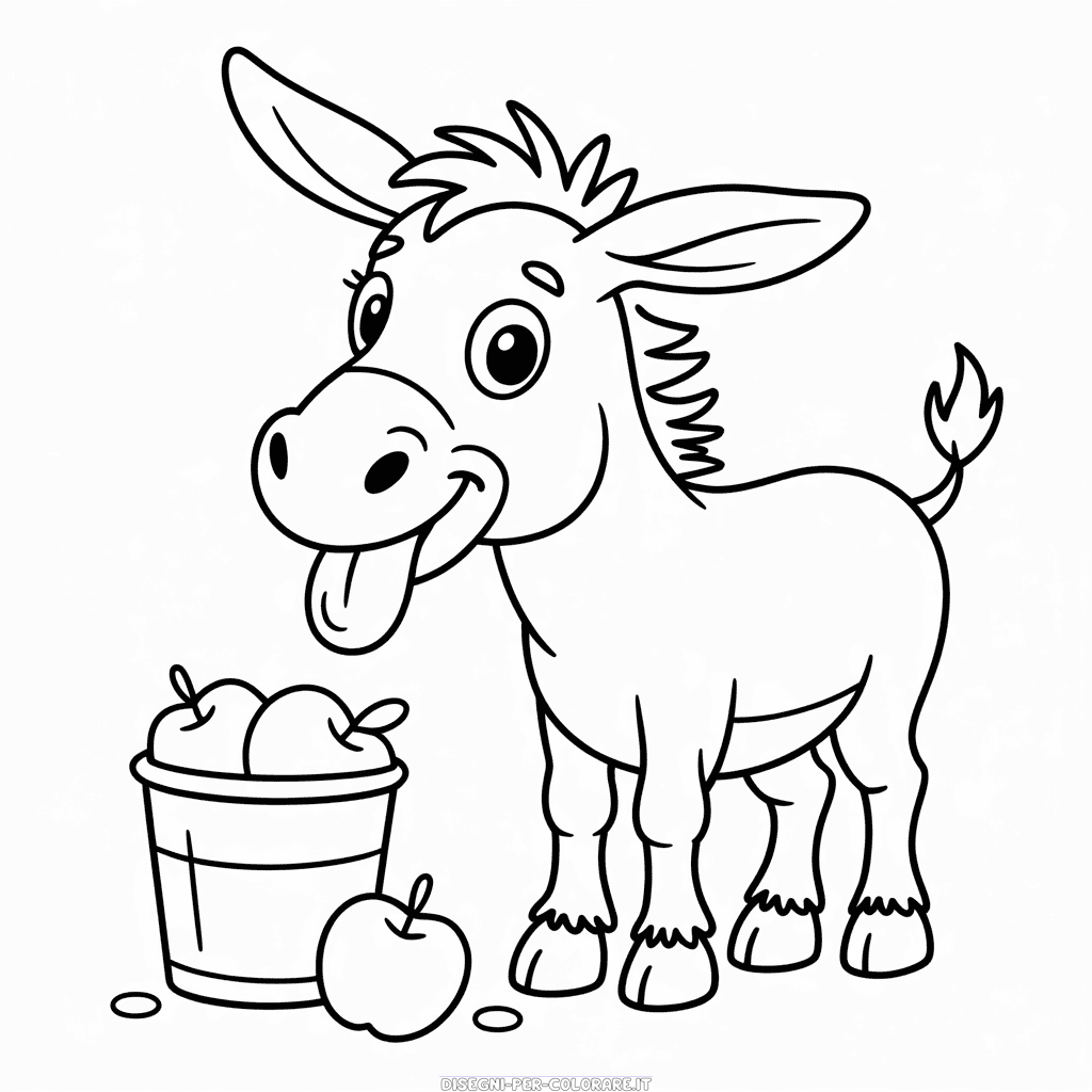 Disegno di Asino Divertente da colorare