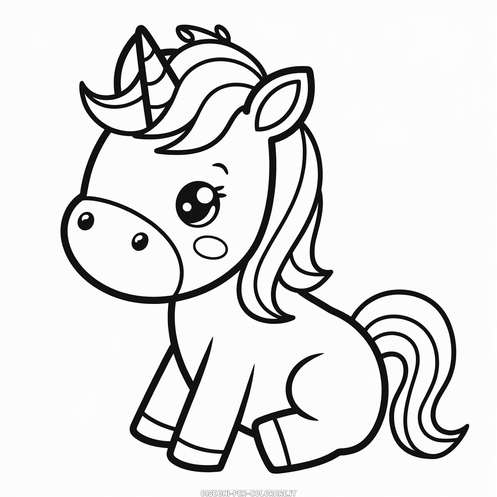 Disegno di Bambino unicorno da colorare