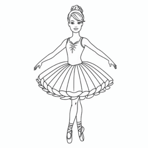 Disegno di Barbie Ballerina da colorare