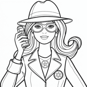 Disegno di Barbie detective da colorare