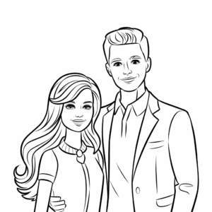 Disegno di Barbie e Ken da colorare