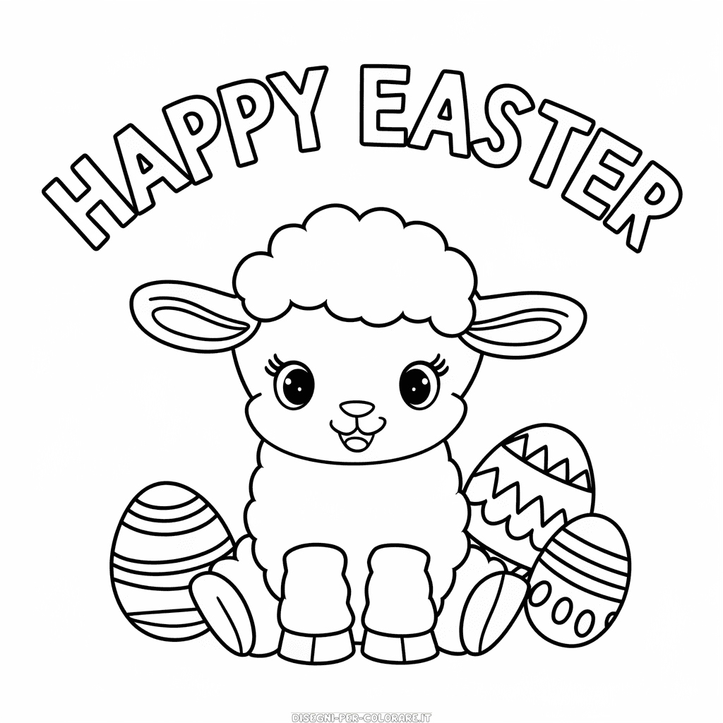 Disegno di Buona Pasqua da colorare