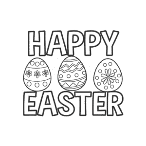 Disegno di Buona Pasqua e uova da colorare