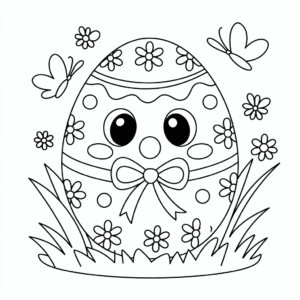Disegno di Carino uovo di Pasqua da colorare