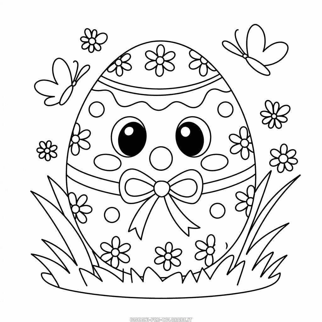 Disegno di Carino uovo di Pasqua da colorare