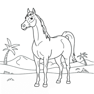 Disegno di Cavallo Arabo da colorare