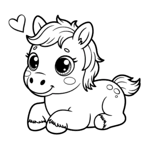 Disegno di Cavallo Carino da colorare