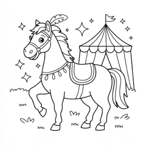 Disegno di Cavallo da Circo da colorare