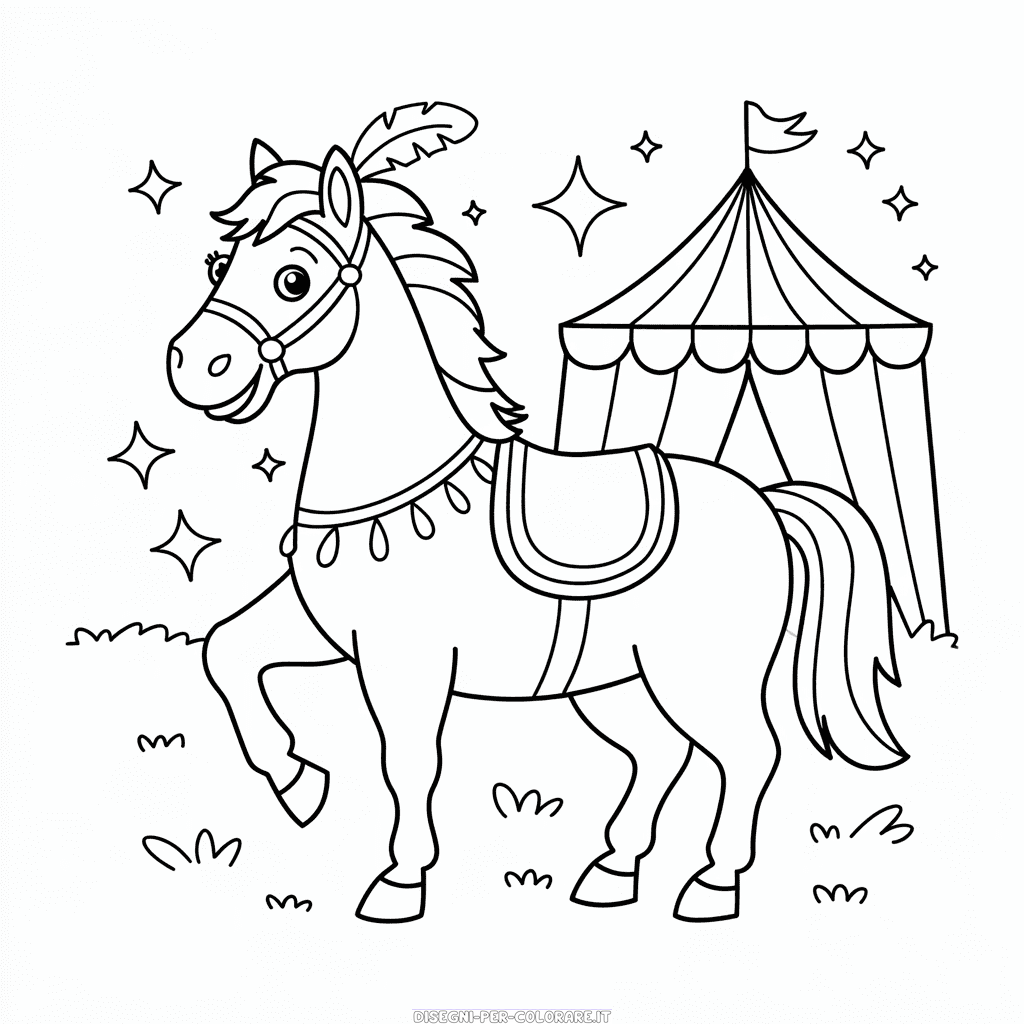 Disegno di Cavallo da Circo da colorare