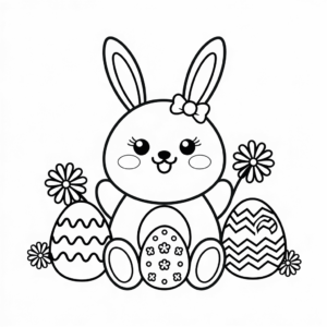 Disegno di Celebrazione del coniglio di Pasqua da colorare