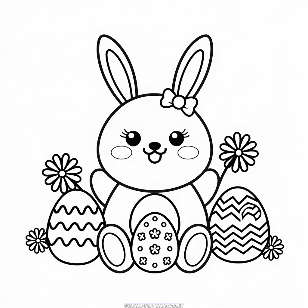 Disegno di Celebrazione del coniglio di Pasqua da colorare