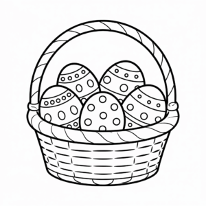 Disegno di Cesto di uova di Pasqua da colorare