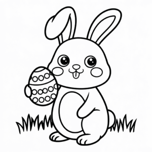 Disegno di Coniglietto di Pasqua Kawaii da colorare