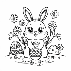 Disegno di Coniglio di Pasqua da colorare