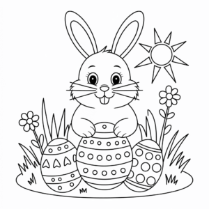 Disegno di Coniglio di Pasqua da colorare