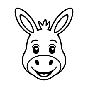 Disegno di Faccia di Asino da colorare