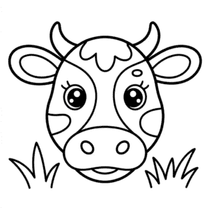 Disegno di Faccia di Mucca da colorare