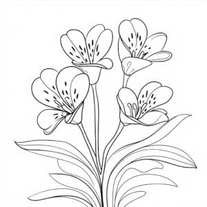 Disegno di Fiore di Alstroemeria da colorare