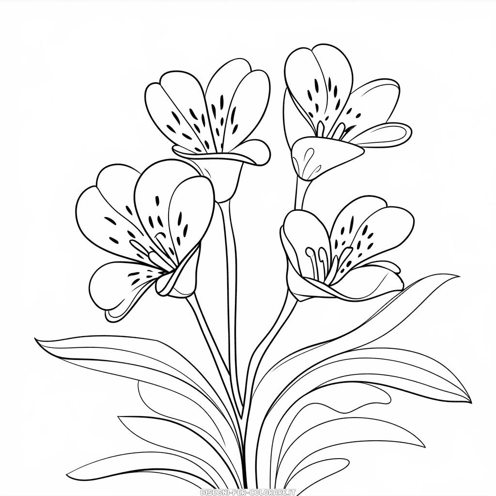 Disegno di Fiore di Alstroemeria da colorare