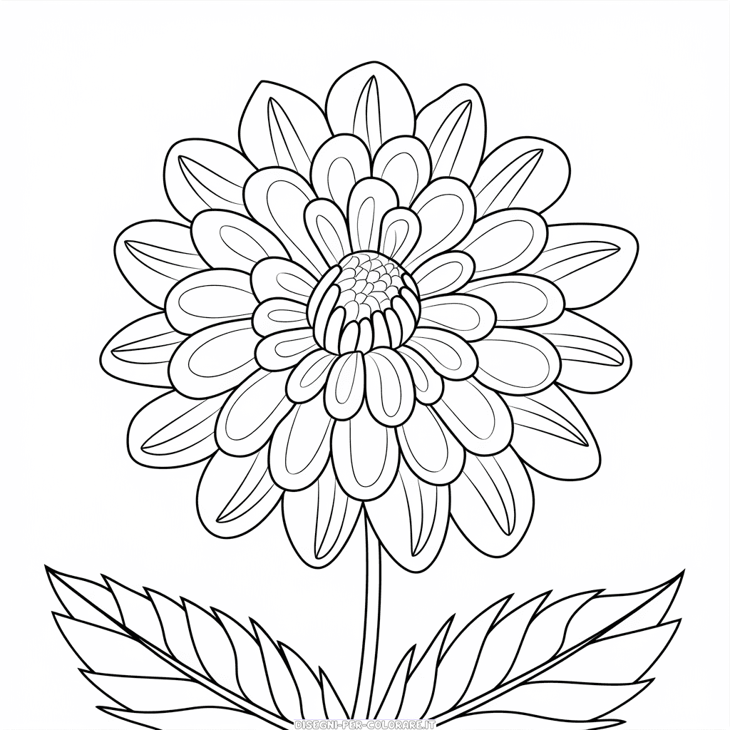 Disegno di fiore di dalia da colorare
