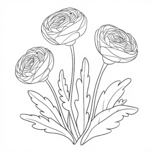 Disegno di Fiore di ranuncolo da colorare