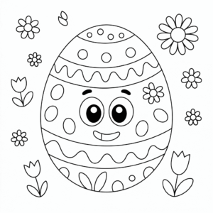 Disegno di Grande uovo di Pasqua da colorare