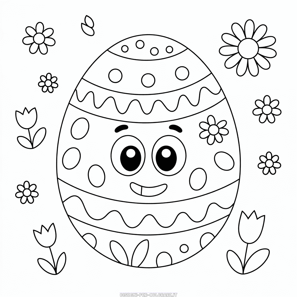 Disegno di Grande uovo di Pasqua da colorare