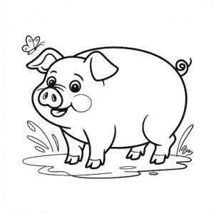 Disegno di Maiale Adulto da colorare