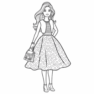 Disegno di outfit di Barbie da colorare