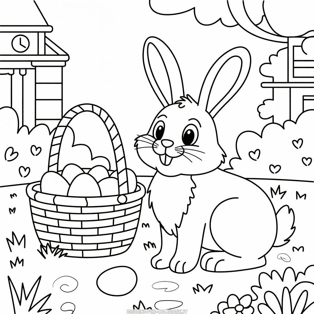 Disegno di Pasqua per adulti da colorare
