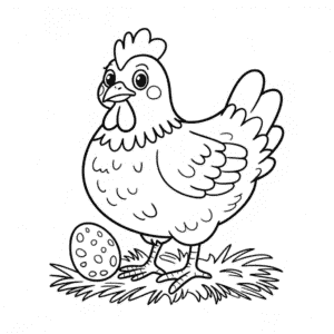Disegno di Gallina Animale da Colorare