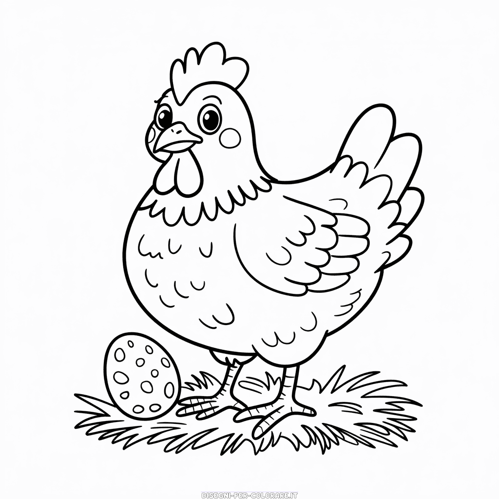Disegno di Gallina Animale da Colorare
