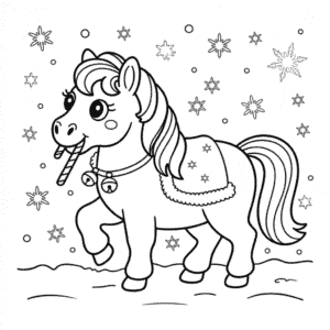 Disegno di Pony di Natale da colorare
