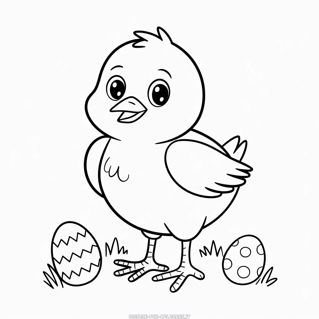 Disegno di Pulcino di Pasqua da colorare