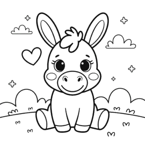 Disegno di Simpatico Asinello da colorare