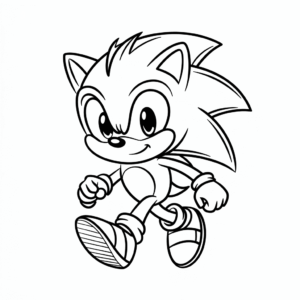 Disegno di Sonic felice da colorare