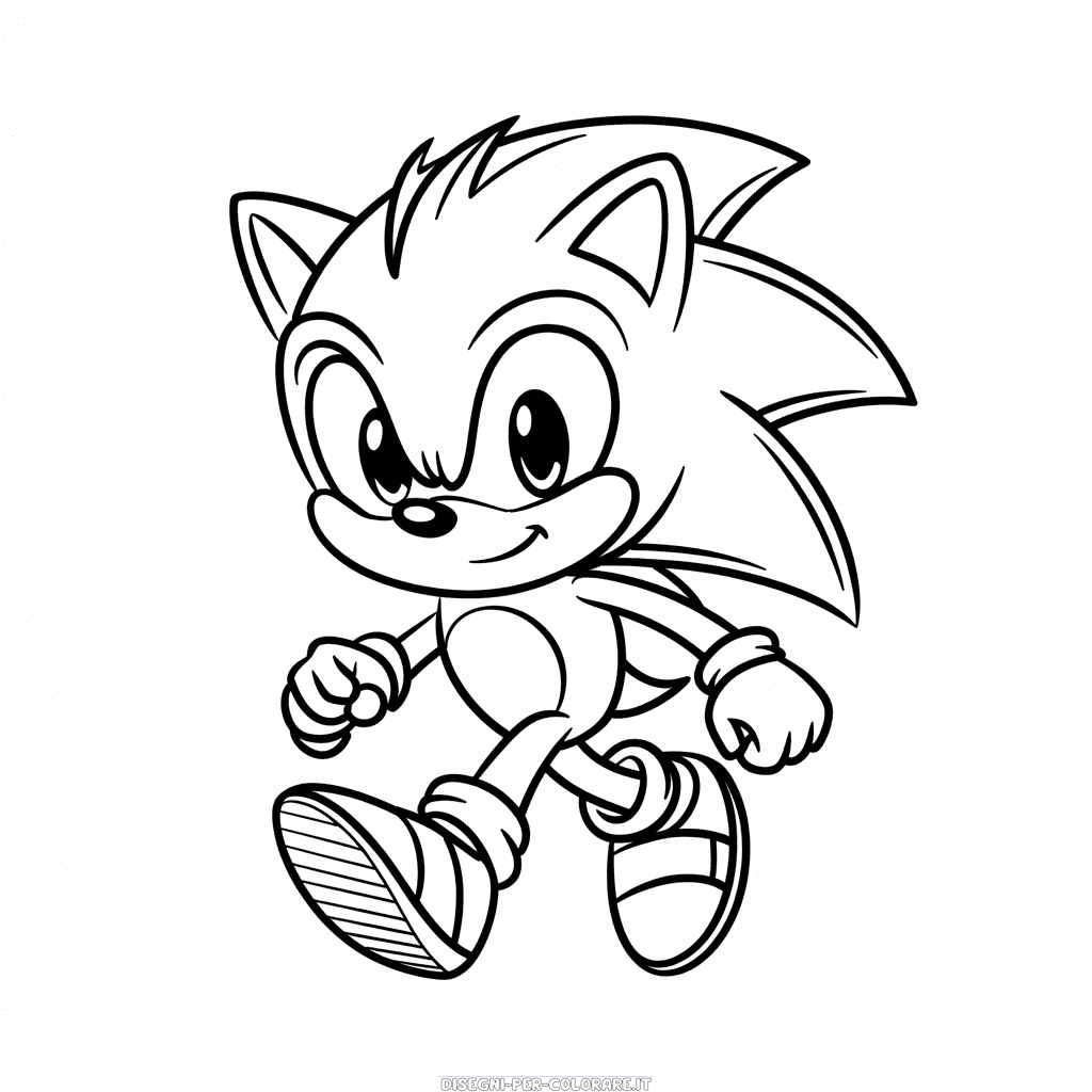 Disegno di Sonic felice da colorare