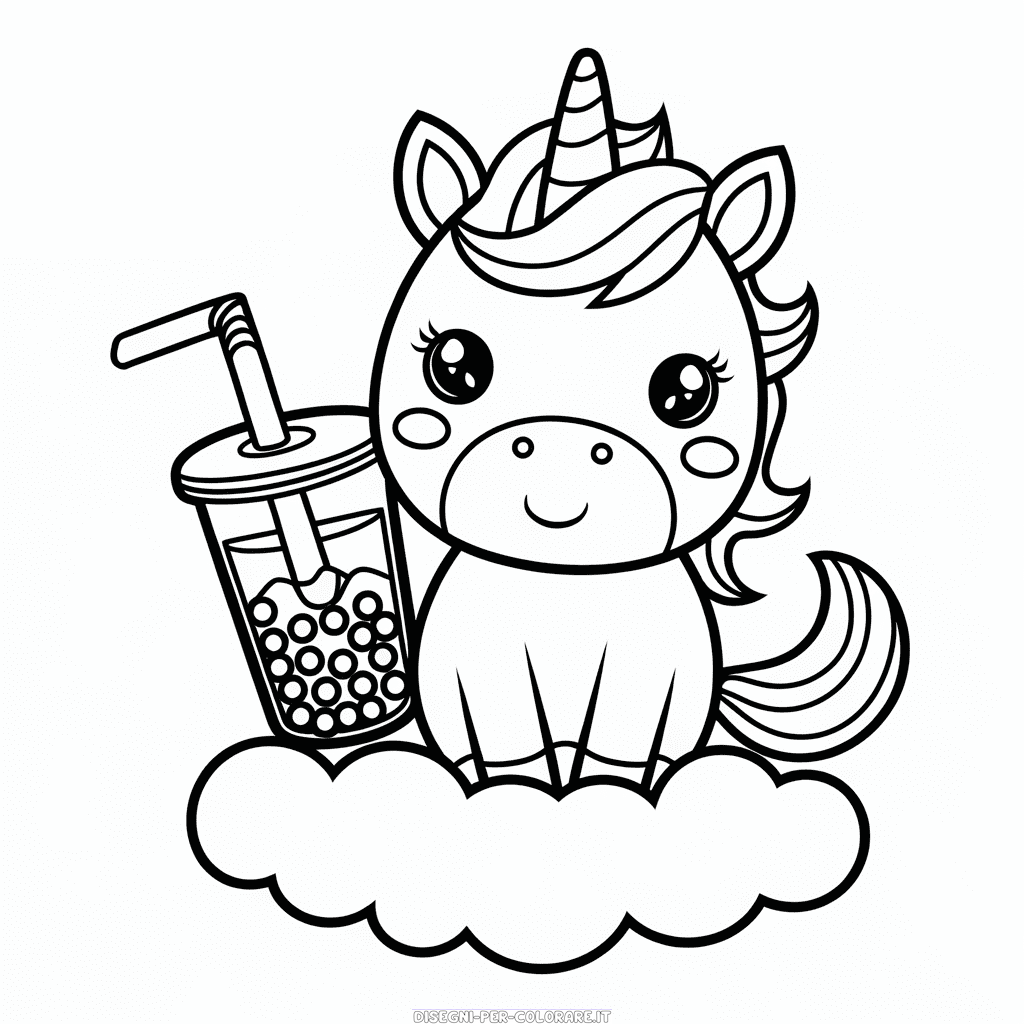 Disegno di Unicorno Boba da colorare