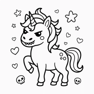 Disegno di Unicorno Malvagio da colorare