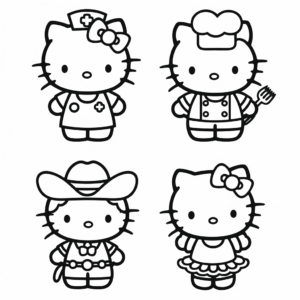 Disegno di vestiti di Hello Kitty da colorare