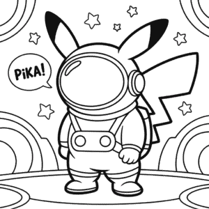 Disegno di Among Us Pikachu da Colorare