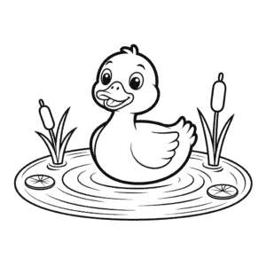 Disegno di Anatra Facile da Colorare