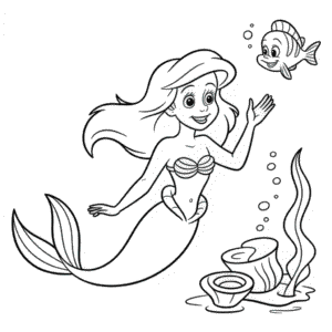 Disegno di Ariel Disney da Colorare