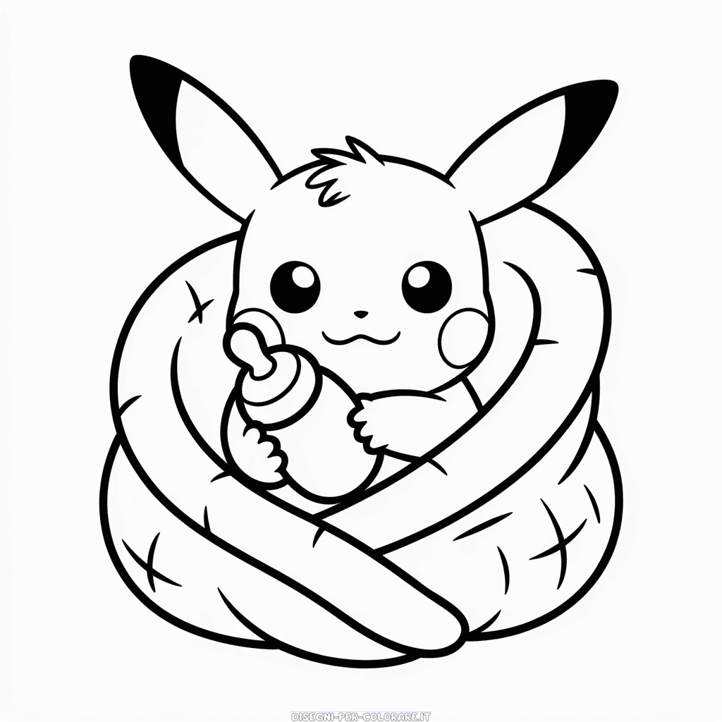 Disegno di Bebè Pikachu da Colorare