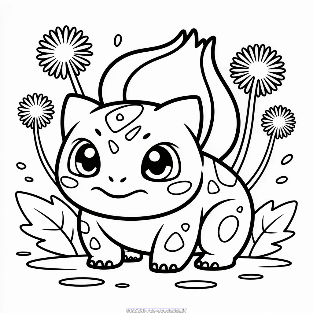 Disegno di Bulbasaur Carino da Colorare
