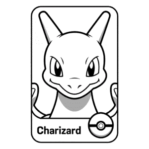 Disegno di Carta Charizard da Colorare
